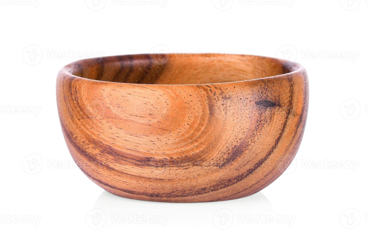 wood bowl on white background photo