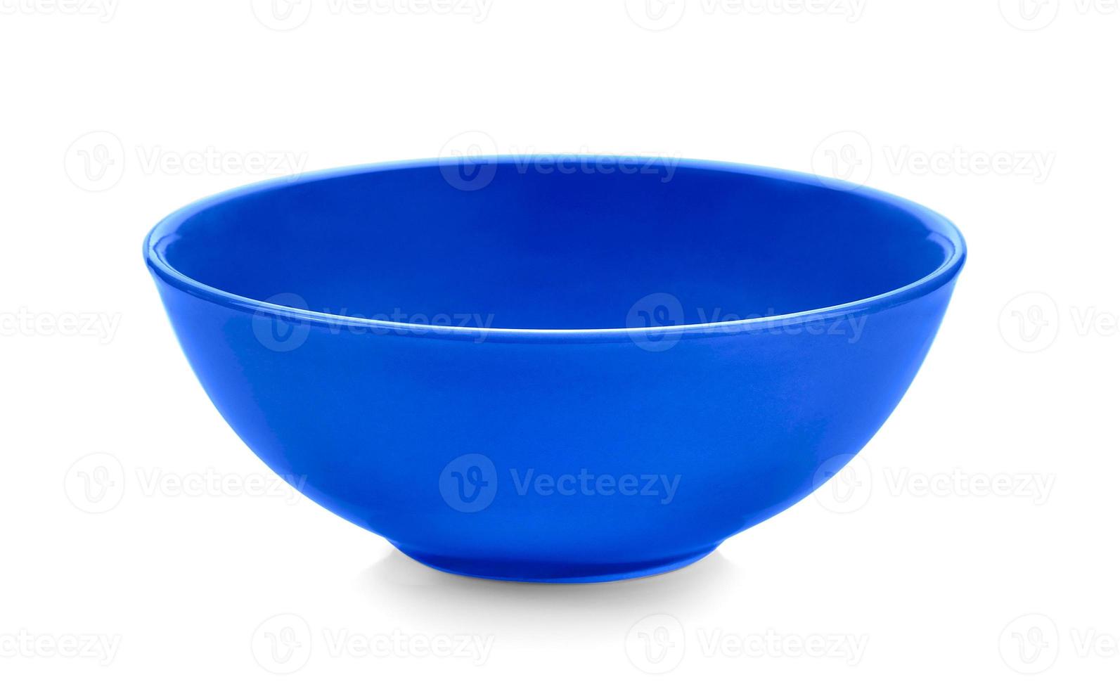 blue bowl on white background photo