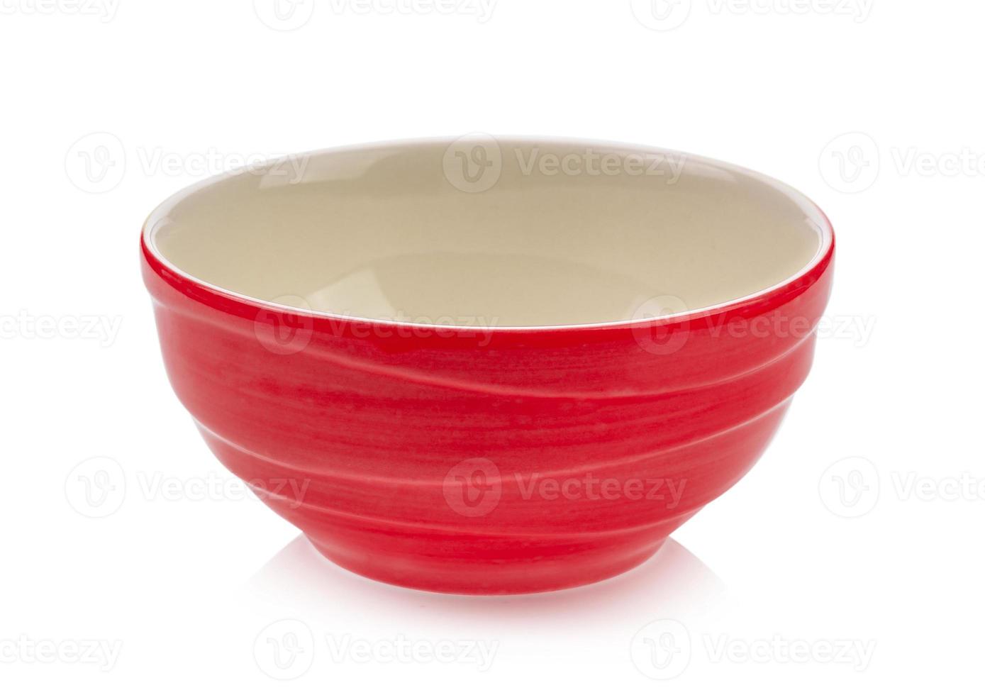 red bowl on white background photo