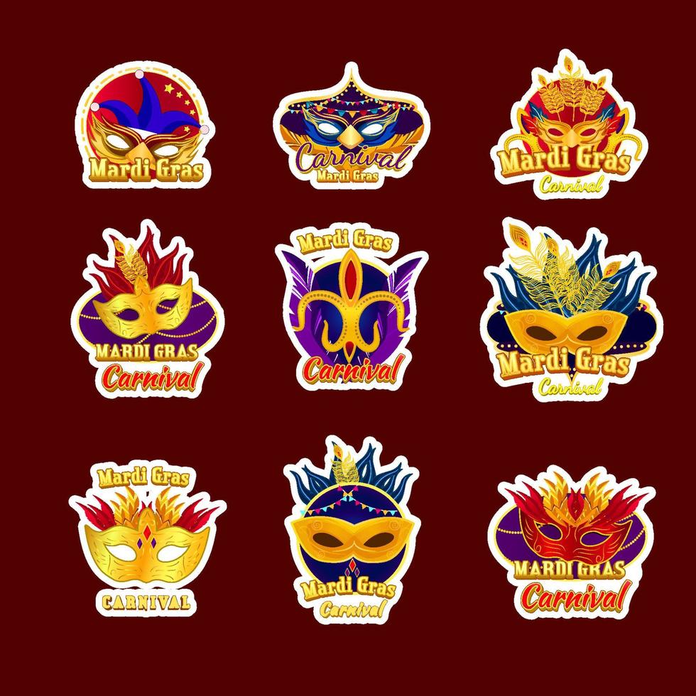 Mardi Grass Carnival Sticker vector