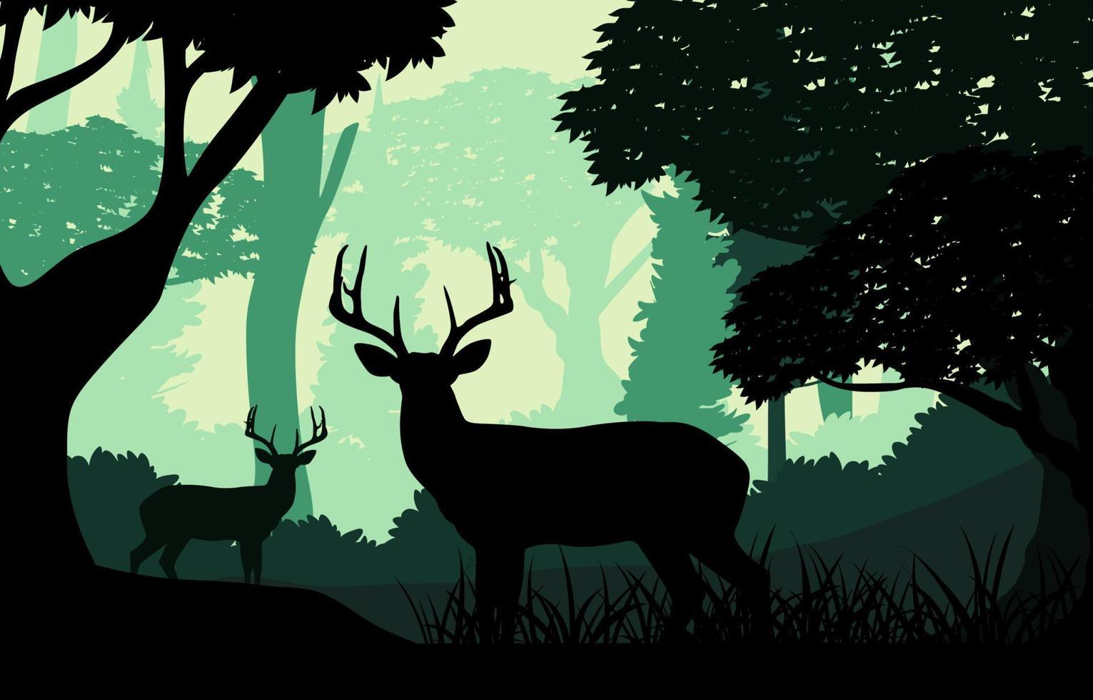 Silhouette of Wild Forest vector