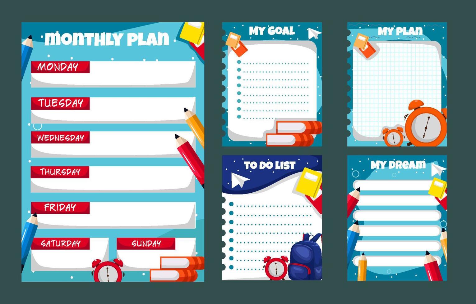 Journal Template of School Elements vector