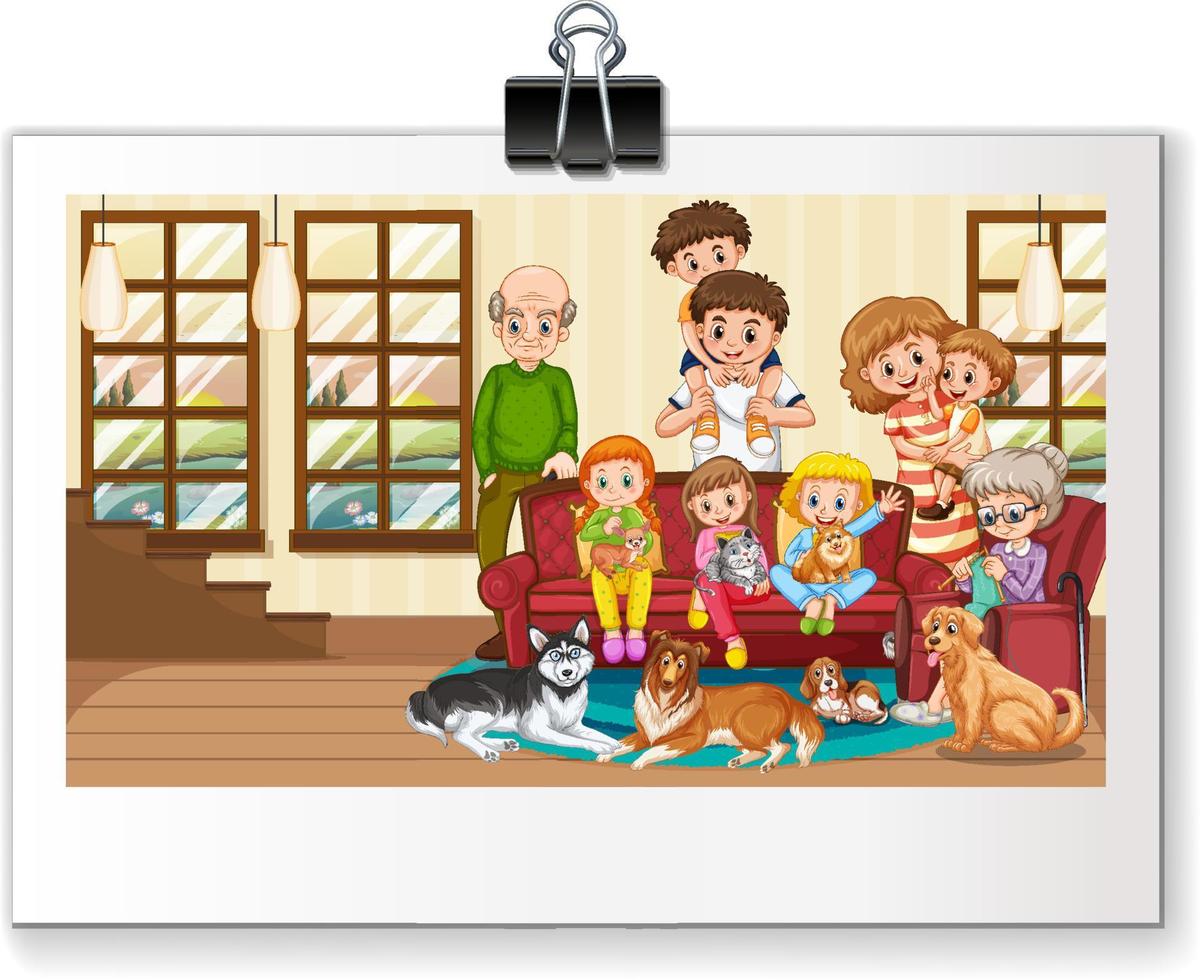 A photo of family on white backgound vector