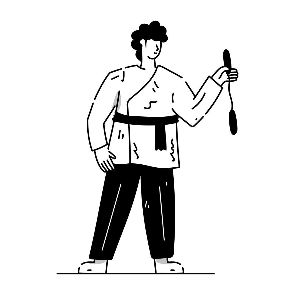 A well-designed hand drawn illustration of exercise vector