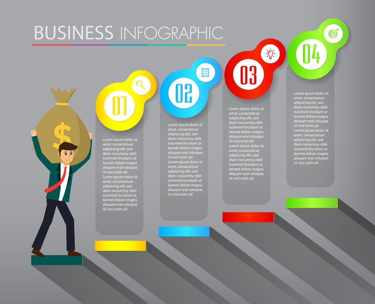 step up of business successful concept. stair infographic vector