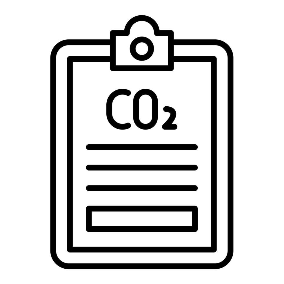 icono de línea de informe de dióxido de carbono vector