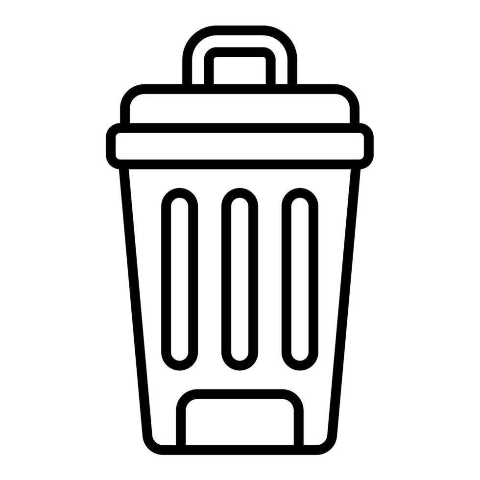 Trash Can Line Icon vector