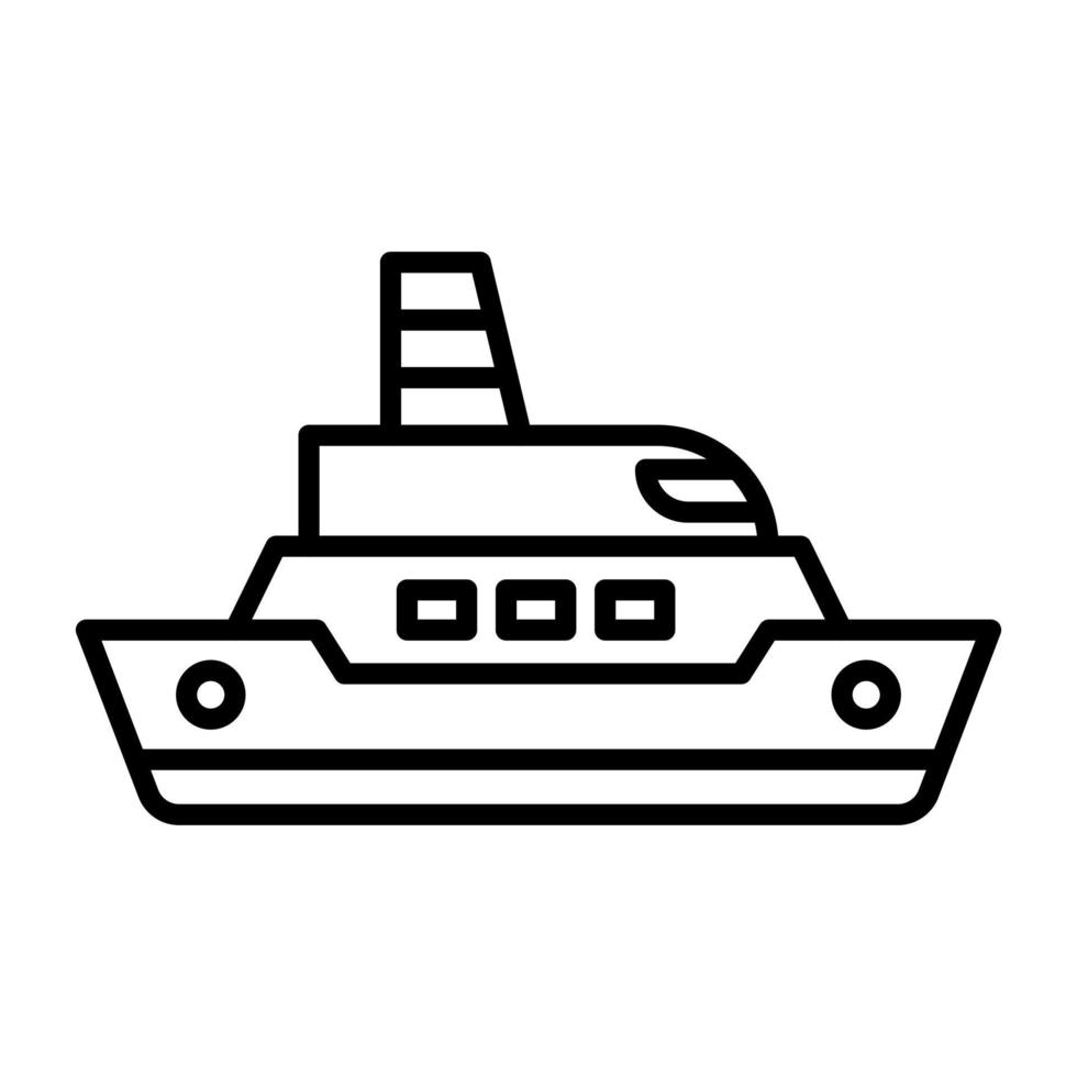 icono de línea de barco vector