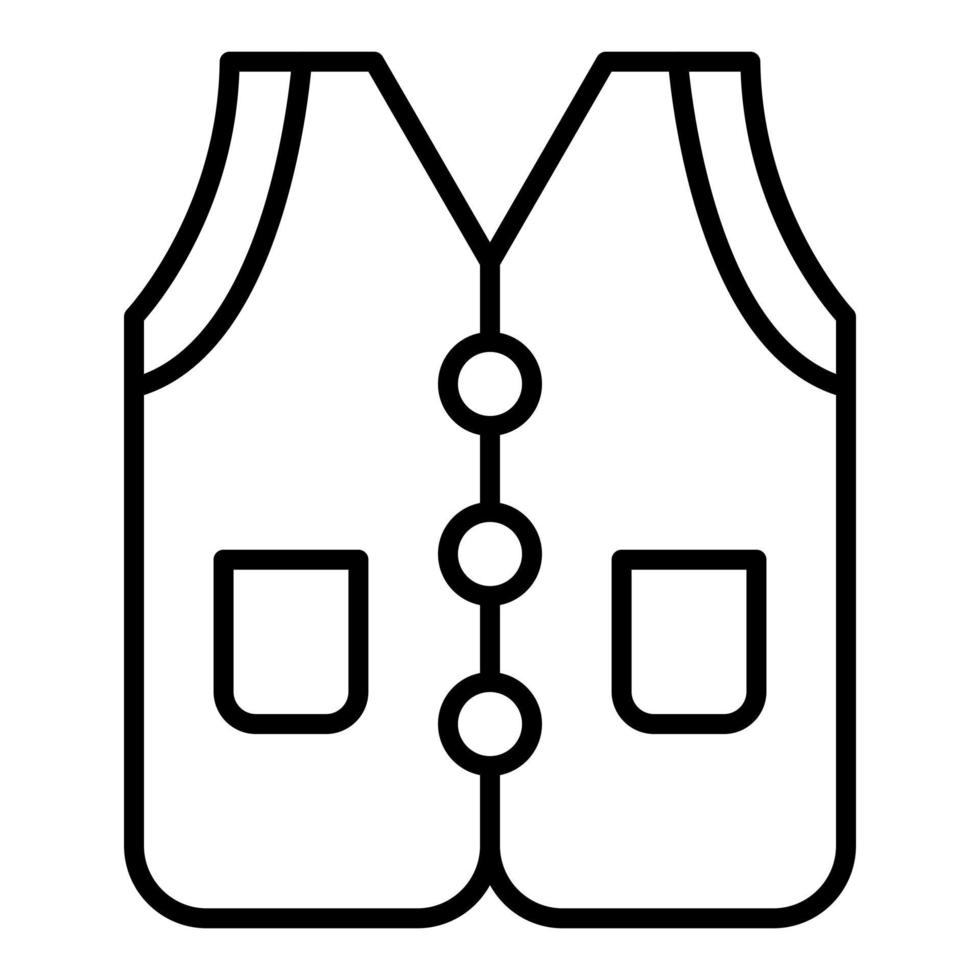 Coat Vest Line Icon vector