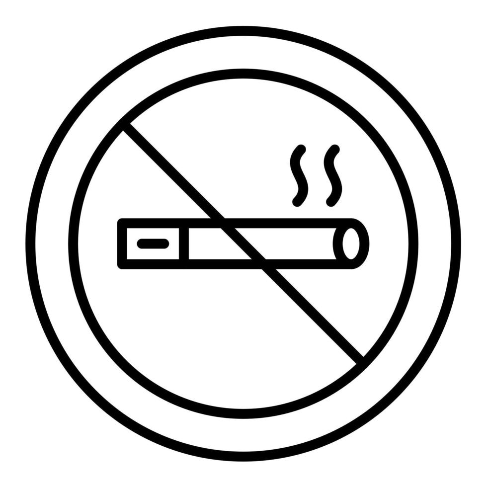 icono de línea de no fumar vector