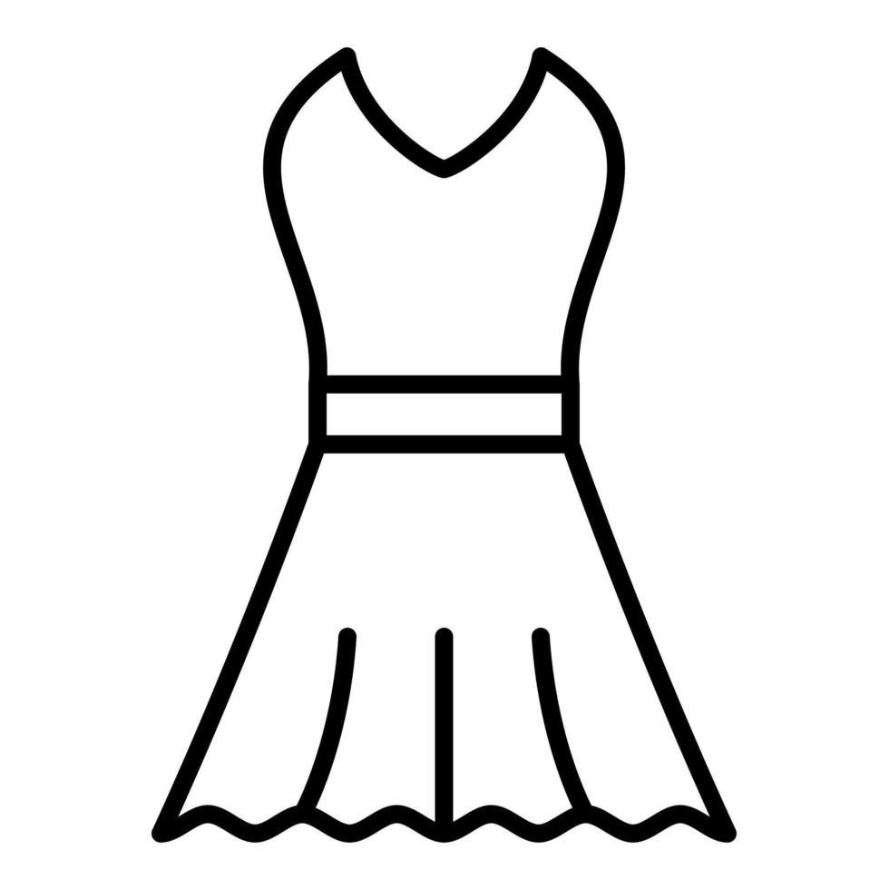 icono de línea de vestido vector