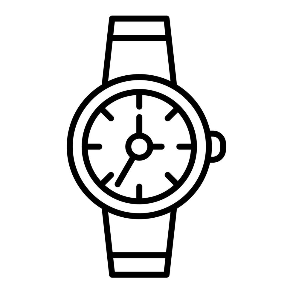 icono de línea de reloj de pulsera vector
