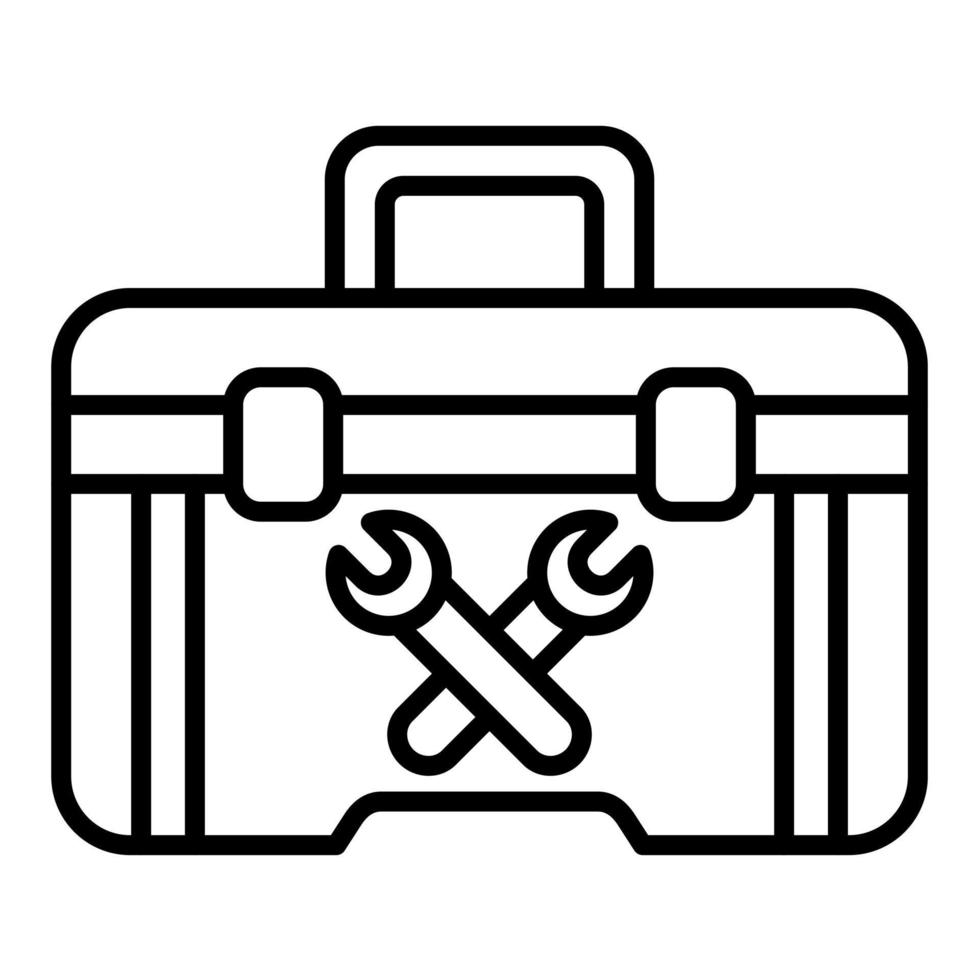 icono de línea de caja de herramientas vector