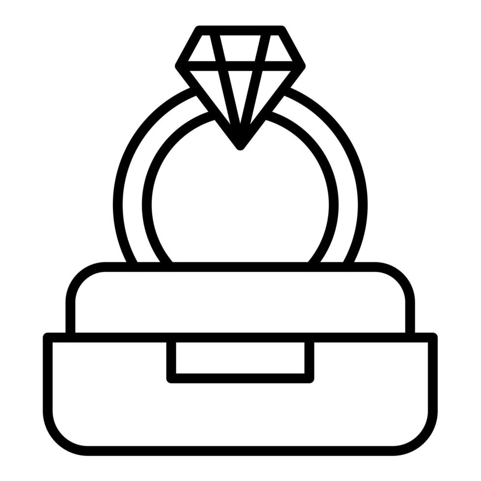 Diamond Ring Line Icon vector