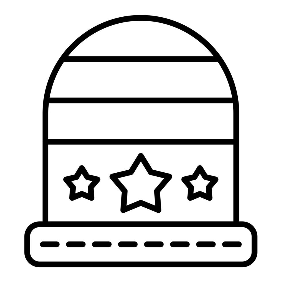 icono de línea de sombrero de invierno vector