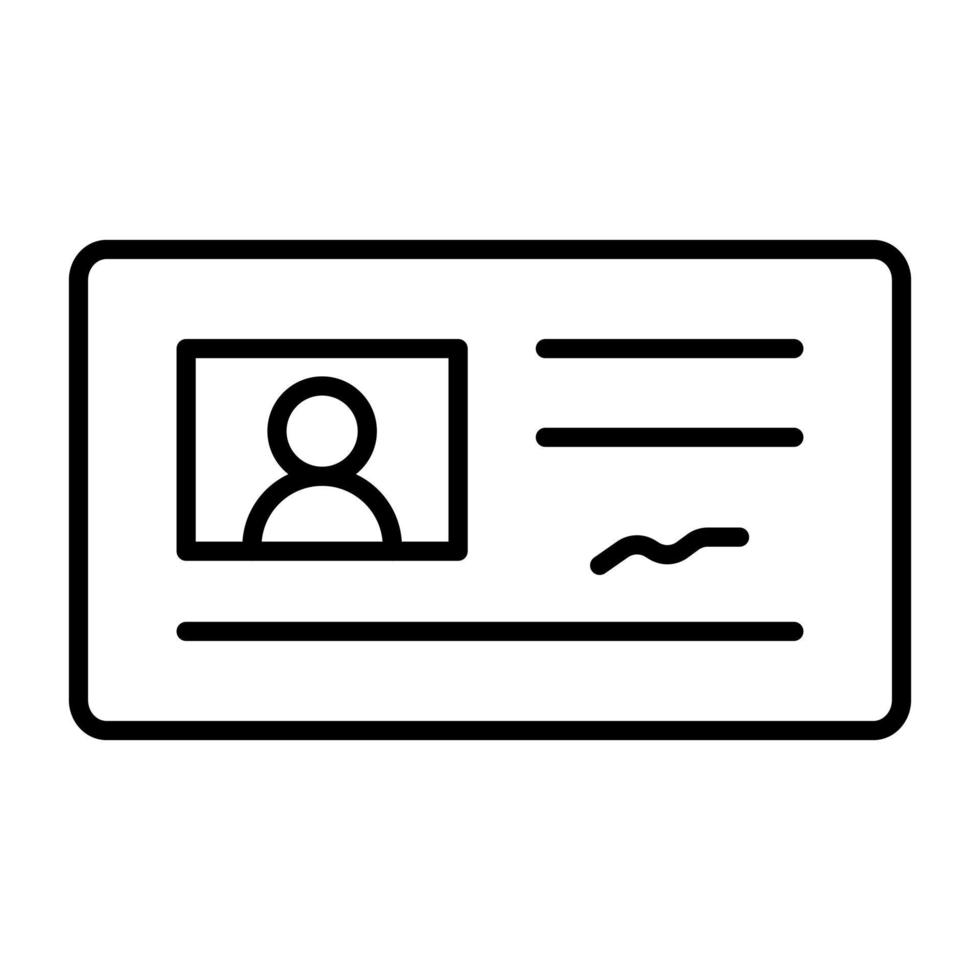 Identification Card Line Icon vector