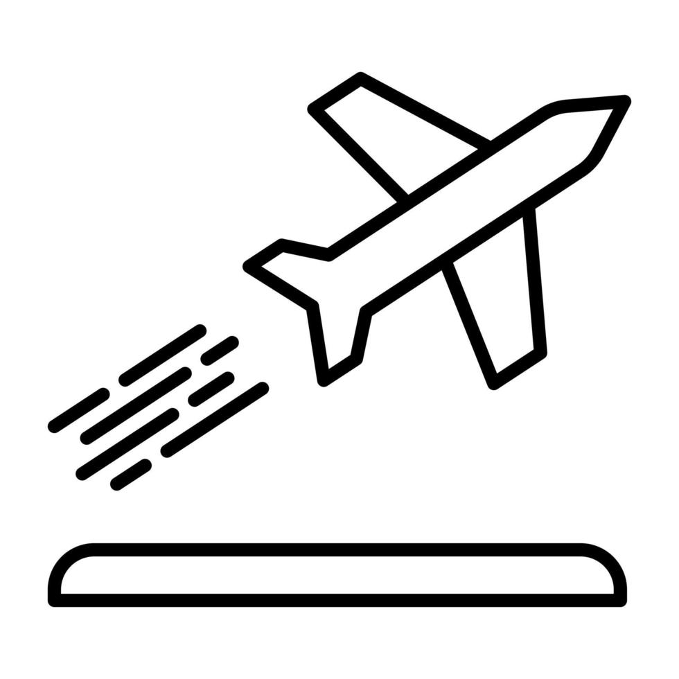 Plane Departure Line Icon vector