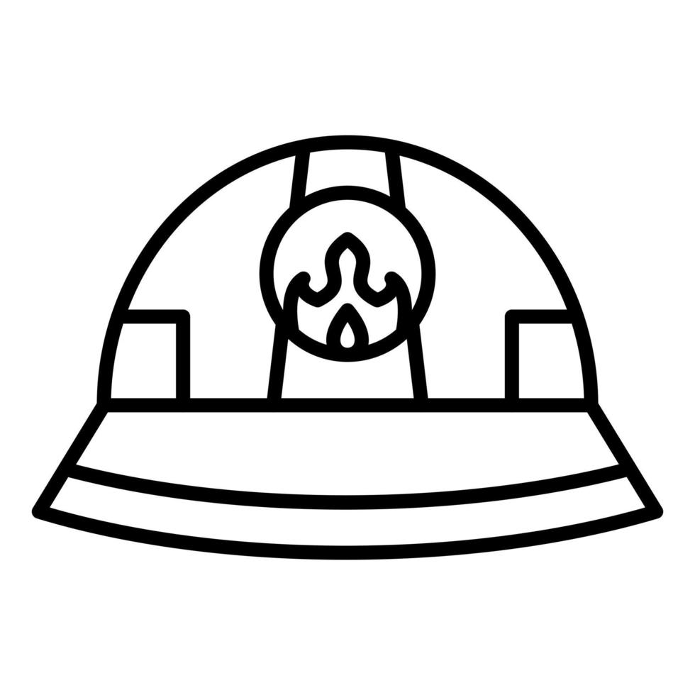 icono de línea de casco de bombero vector