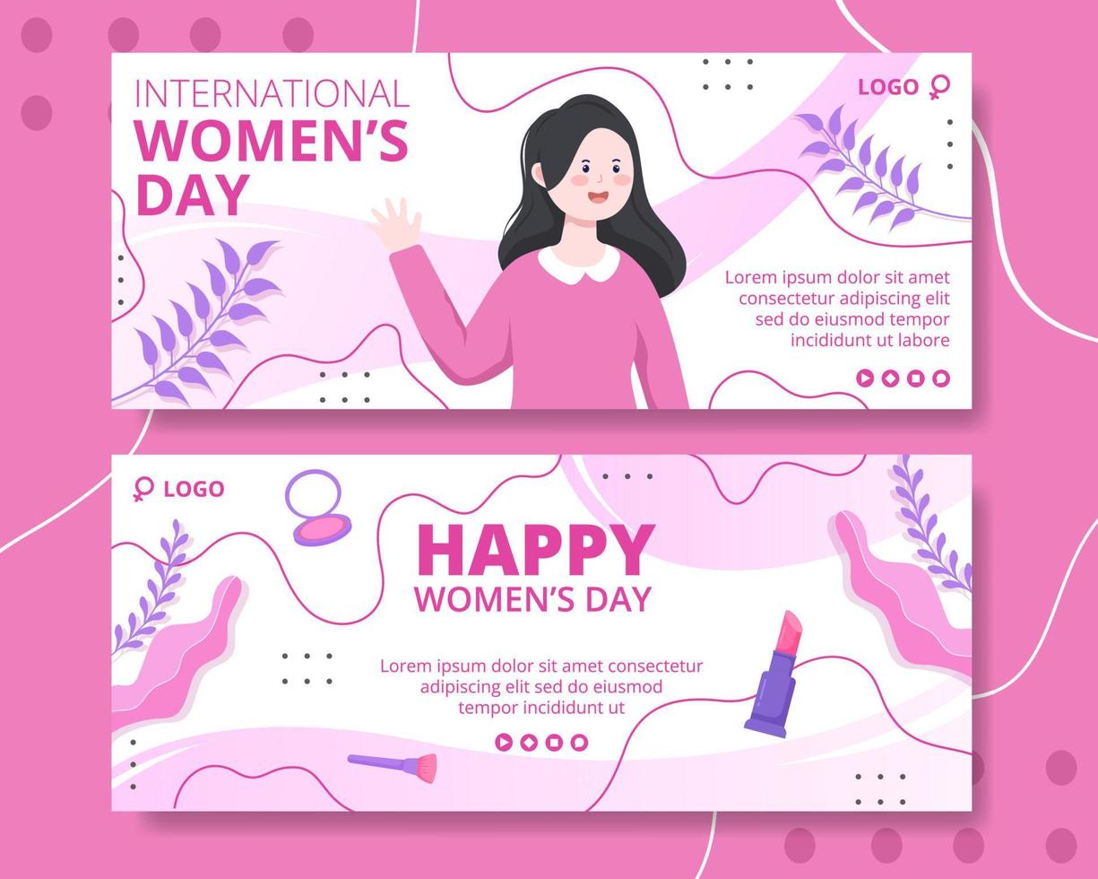 Women's Day Banner Template Flat Illustration Editable of Square Background Suitable for Social Media, Greeting Card and Web Internet Ads vector