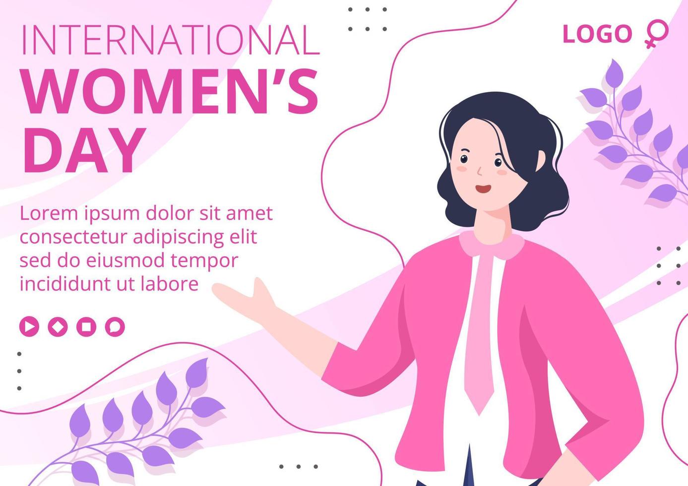 Women's Day Brochure Template Flat Illustration Editable of Square Background Suitable for Social Media, Greeting Card and Web Internet Ads vector