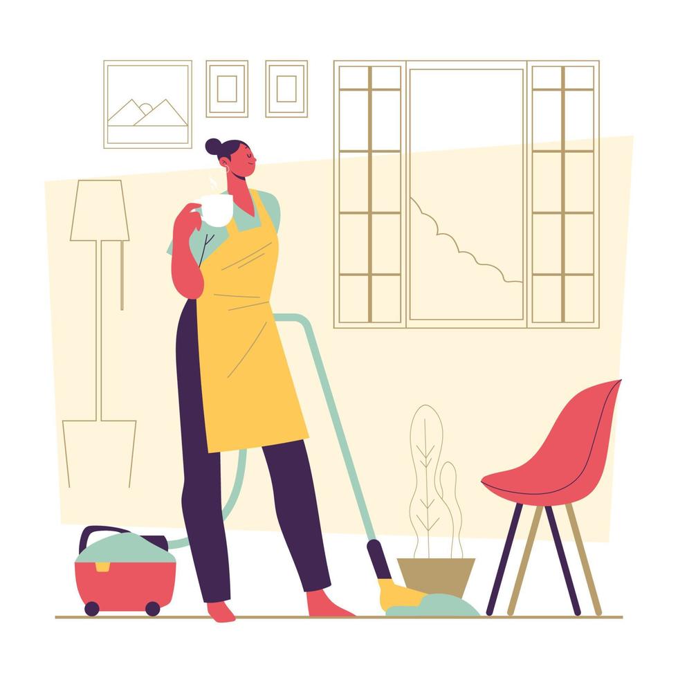 Women Spring Cleaning Concept vector