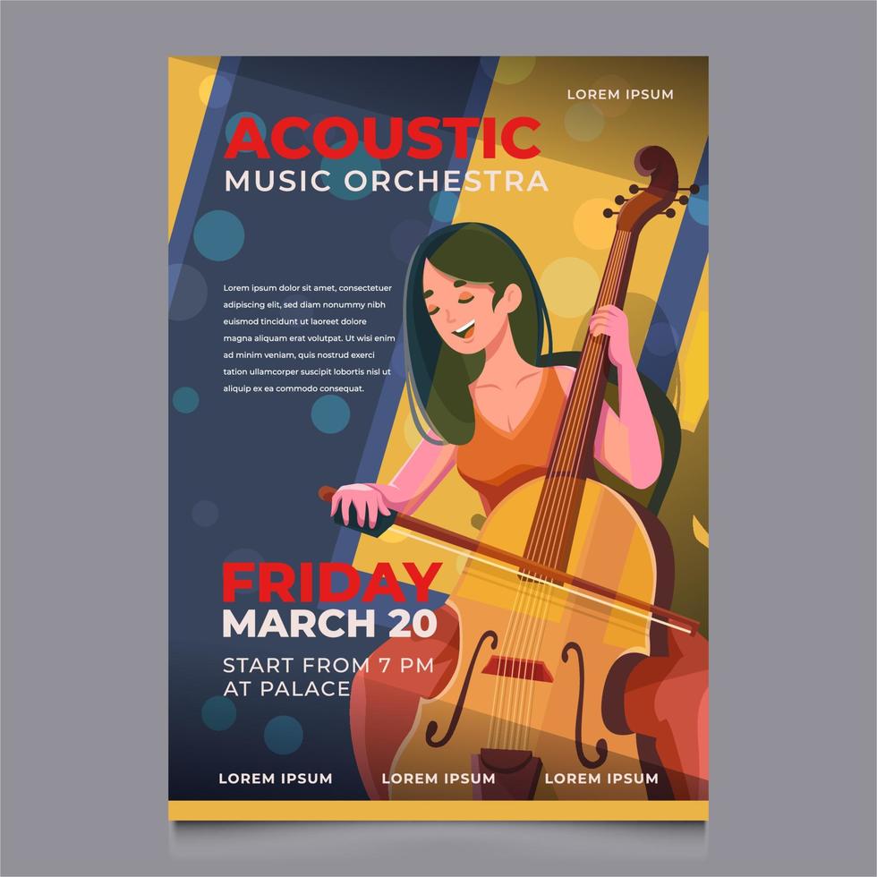 cartel del evento de la orquesta musical vector