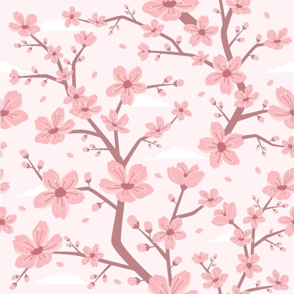 fondo transparente de flor de cerezo vector