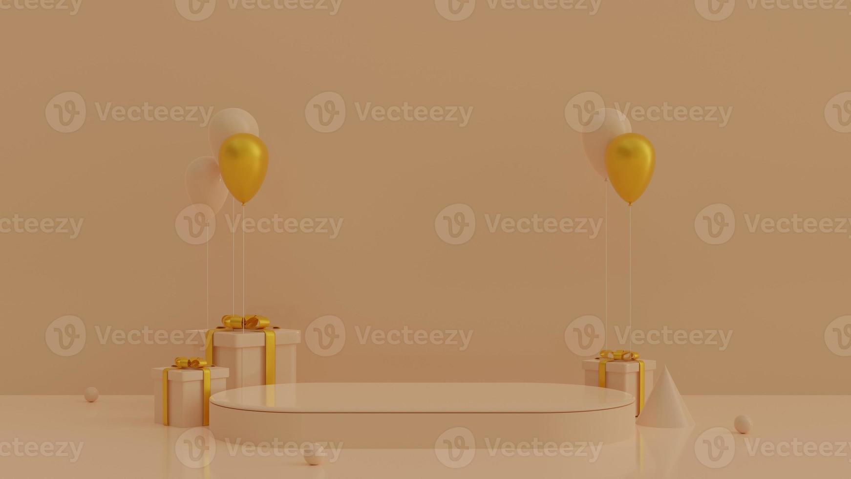 Abstract 3D rendering background. Pastel color trendy empty podium display for product  show. modern minimal design.illustration photo