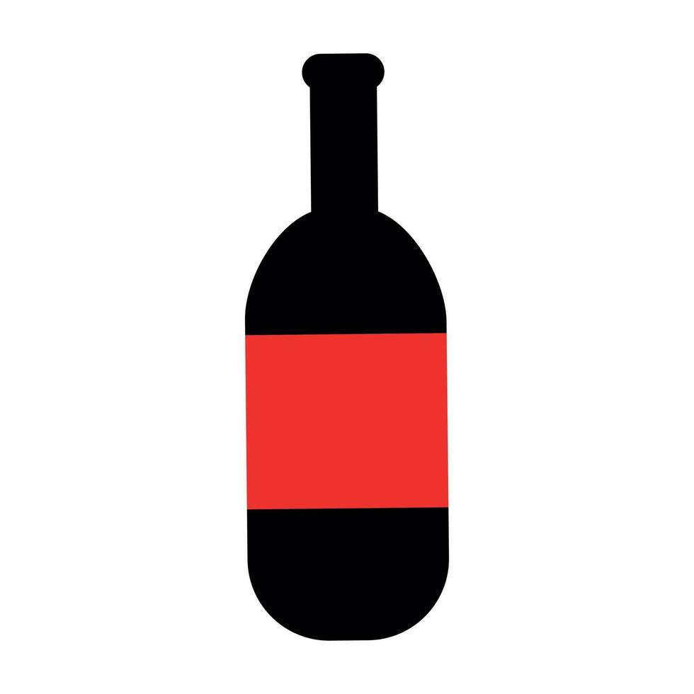 Icon Bottle of wine on a white background, vector illustration