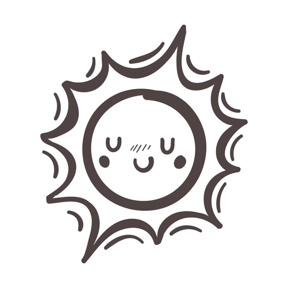 dibujado a mano personaje de dibujos animados lindo puesta de sol elemento  de radiación solar de verano 5447540 Vector en Vecteezy