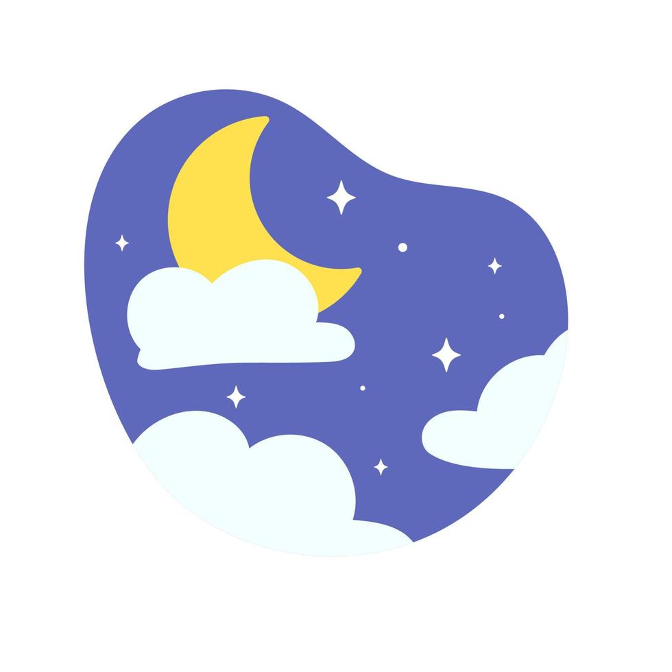 Day night icon vector. cloudy sunlight during the day and the moonlight in the starry sky vector