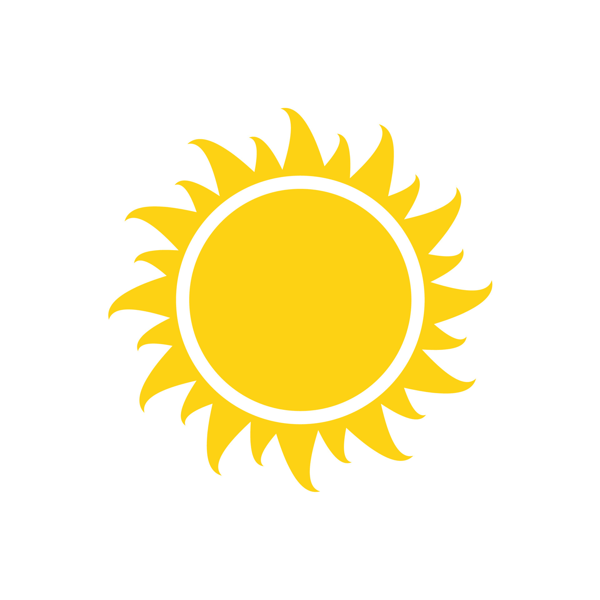 Vector cartoon yellow sun Shining light rays to heat the summer. 5447563  Vector Art at Vecteezy
