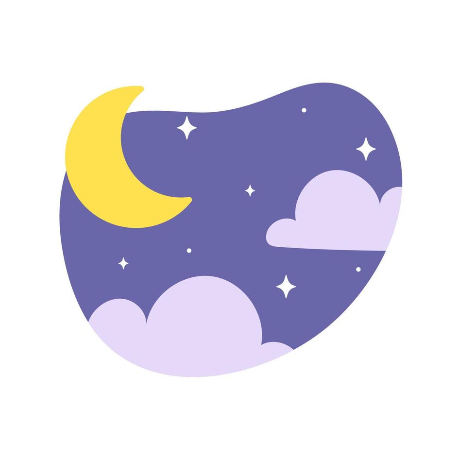 Day night icon vector. cloudy sunlight during the day and the moonlight in the starry sky vector