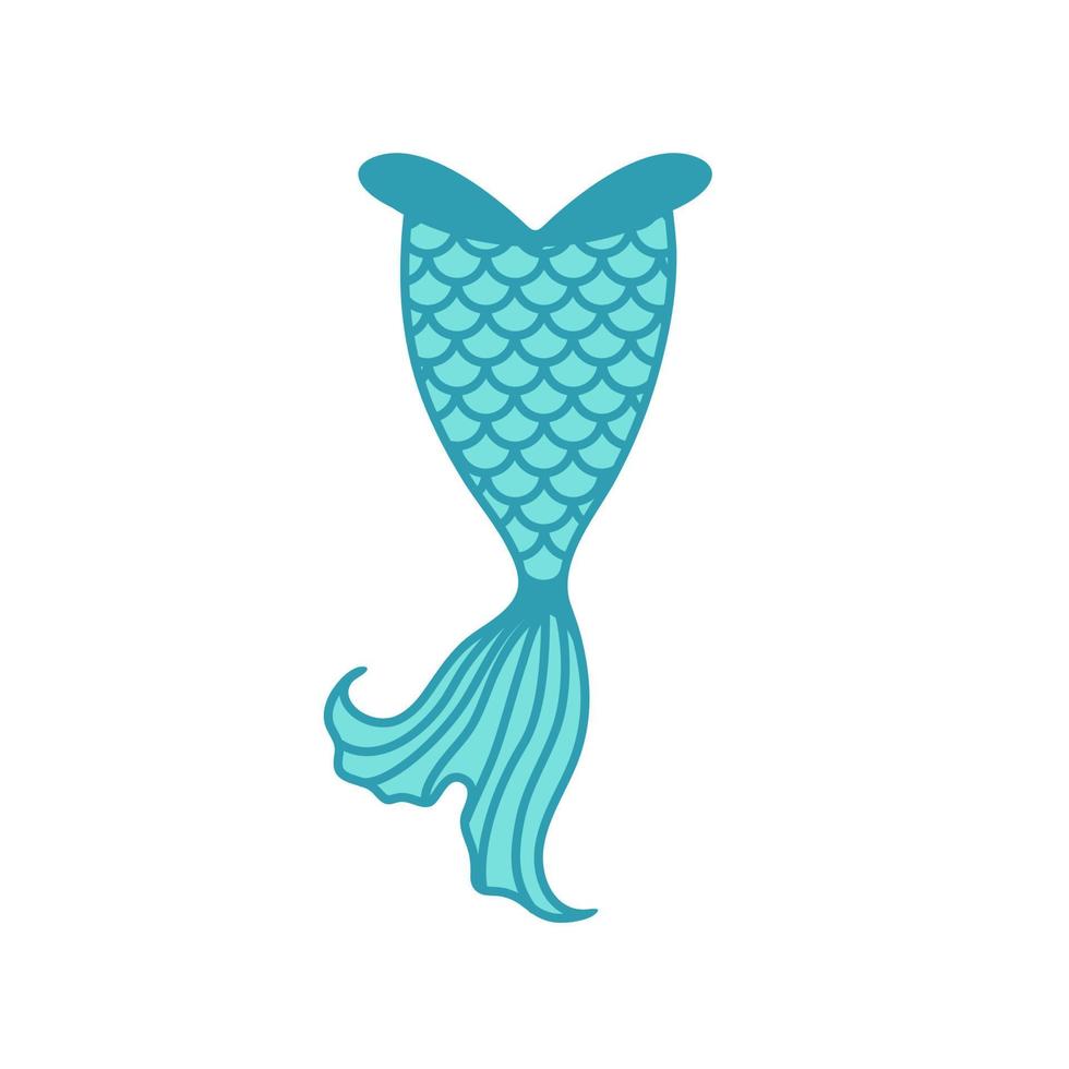 Underwater mermaid tail silhouette cute party decorations for girls vector