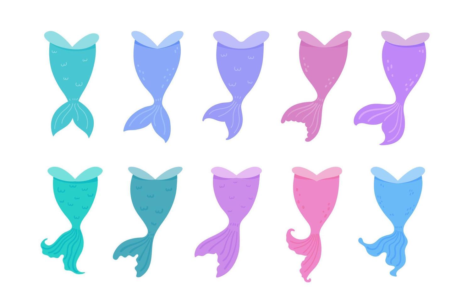 Underwater mermaid tail silhouette cute party decorations for girls vector