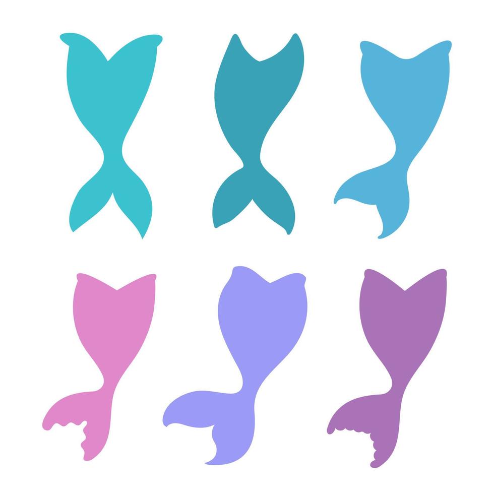 Underwater mermaid tail silhouette cute party decorations for girls vector