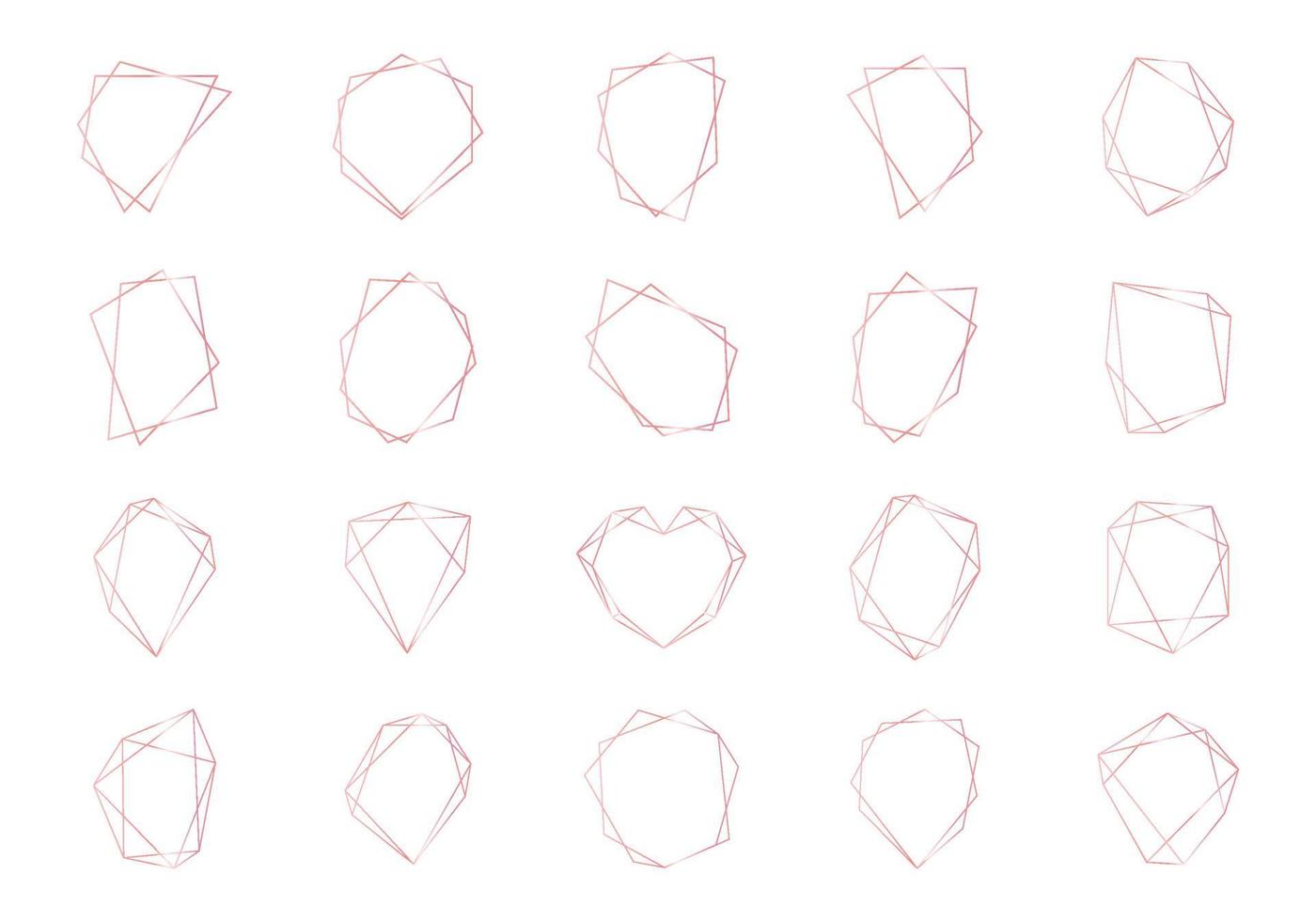 Elegant pink rose geometric frame for wedding card. vector