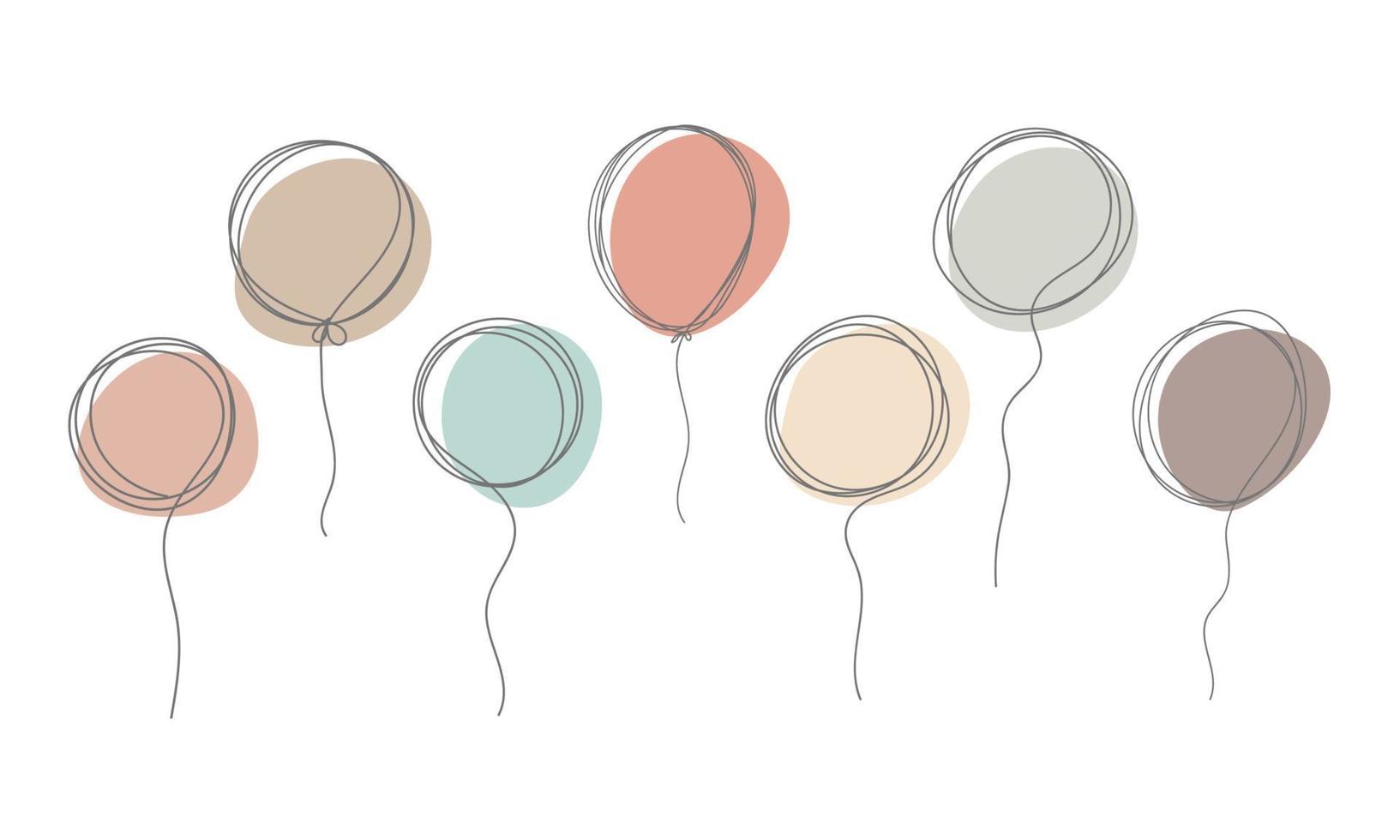 A single line balloon shape for a minimalist decoration. vector