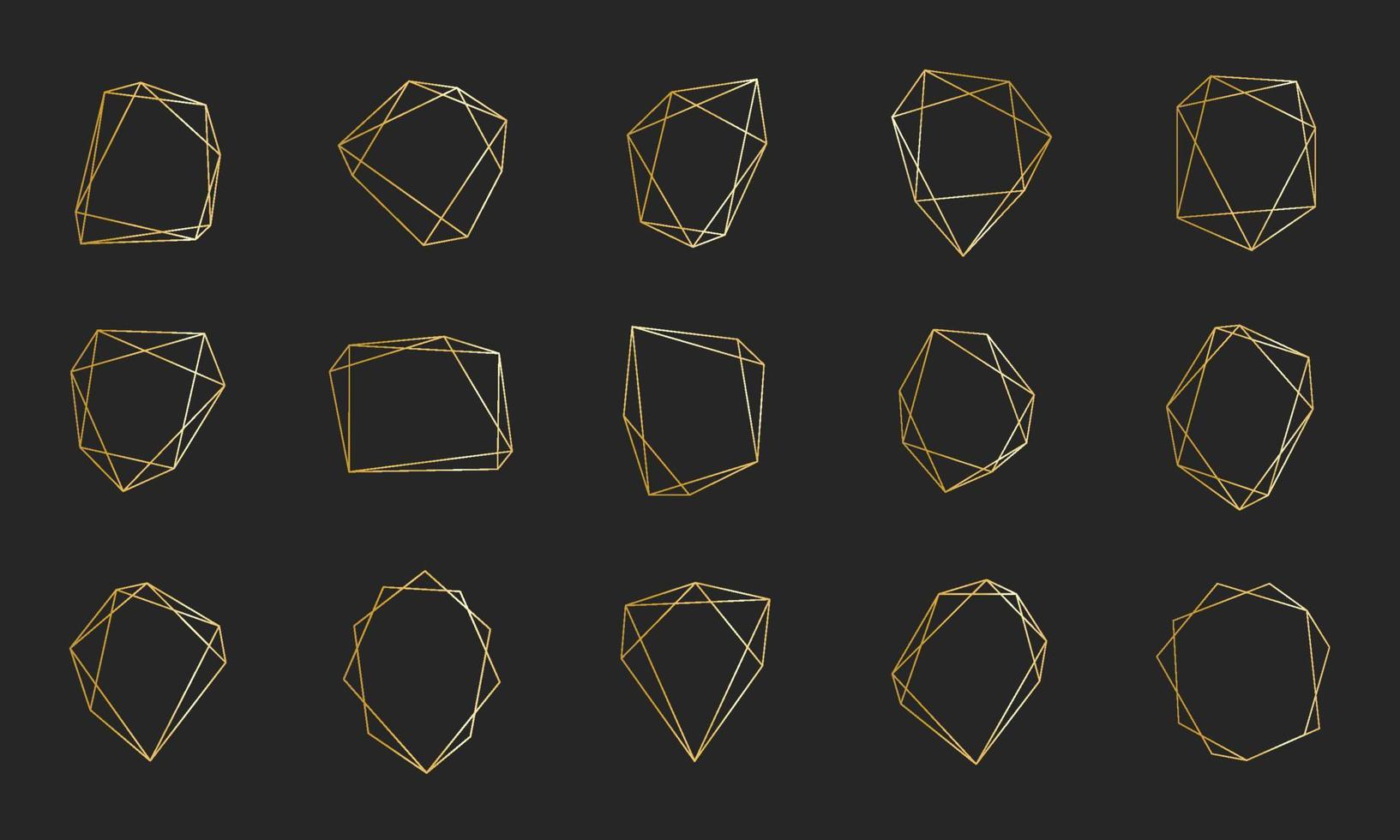 marco geométrico dorado líneas doradas dobles que lucen lujosas. para decorar tarjetas de boda vector