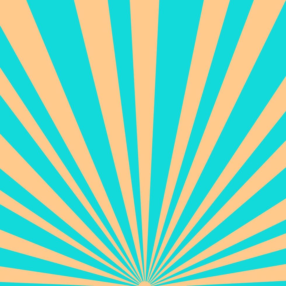 Turquoise Retro Sun Beam Solar Backdrop vector