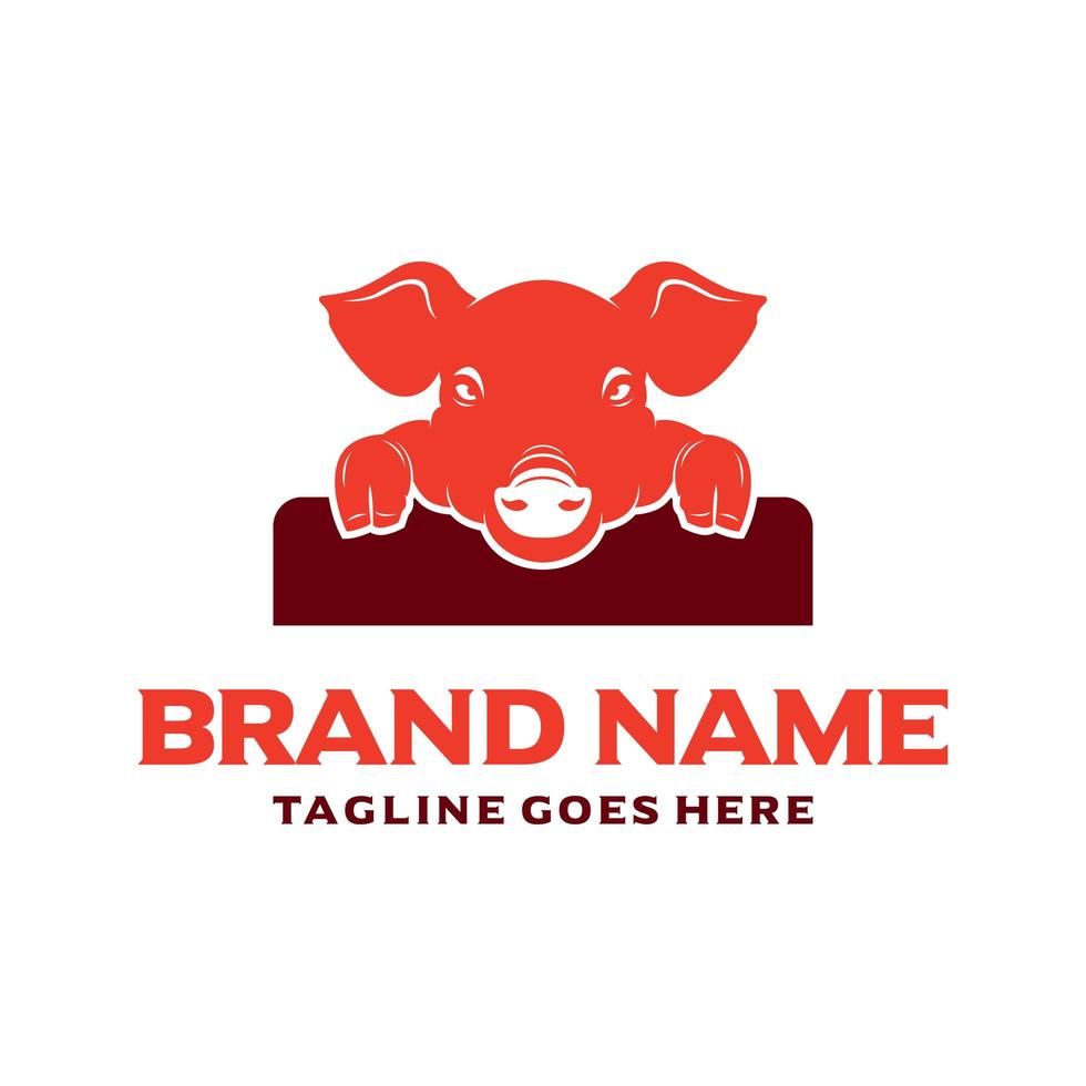 pig head logo vector