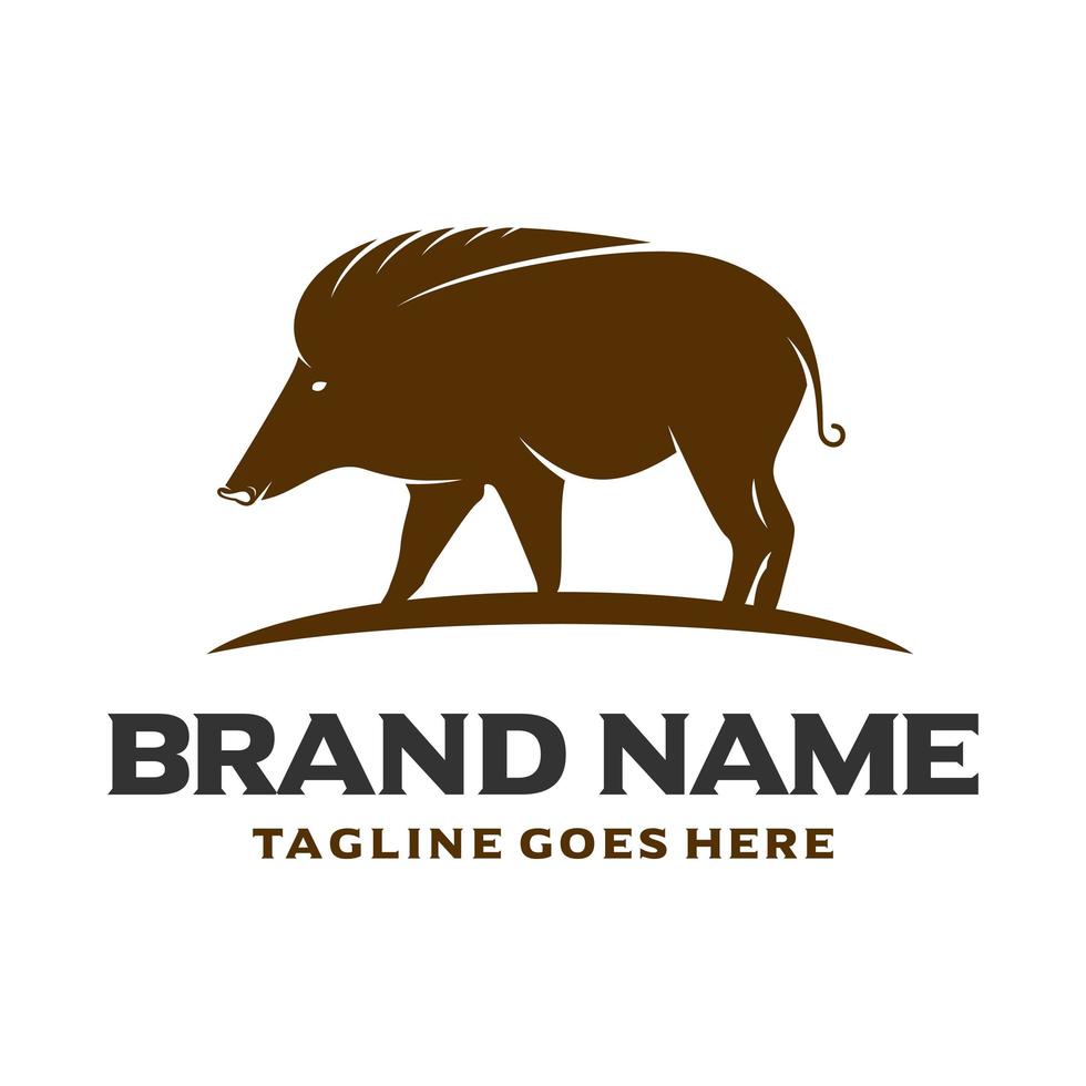 brown pig logo vector