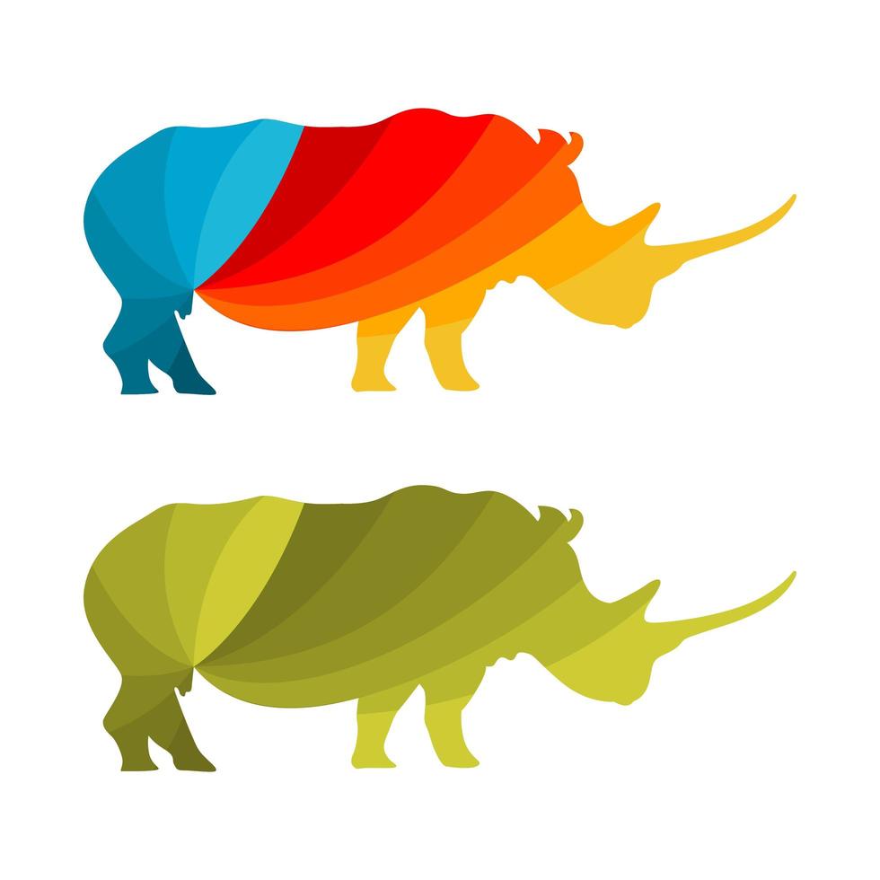 low poly rhinoceros logo vector