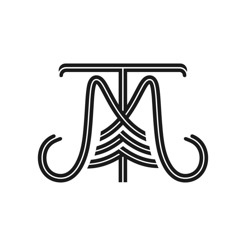 the initials MT logo vector