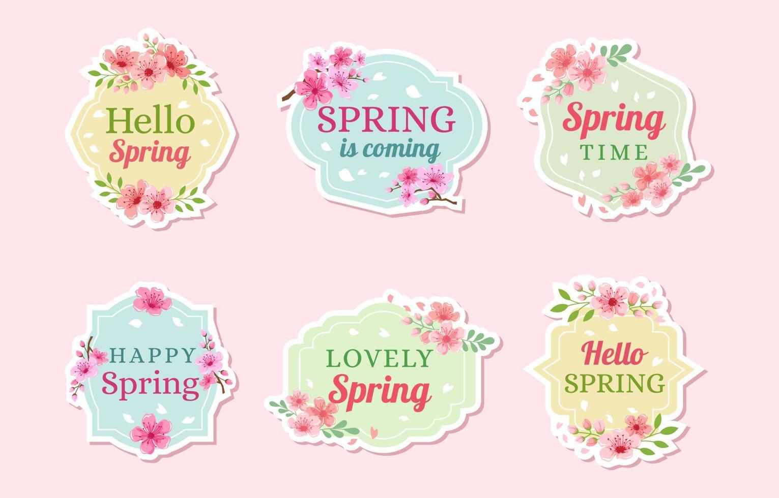 Cute Spring Flower Set vector