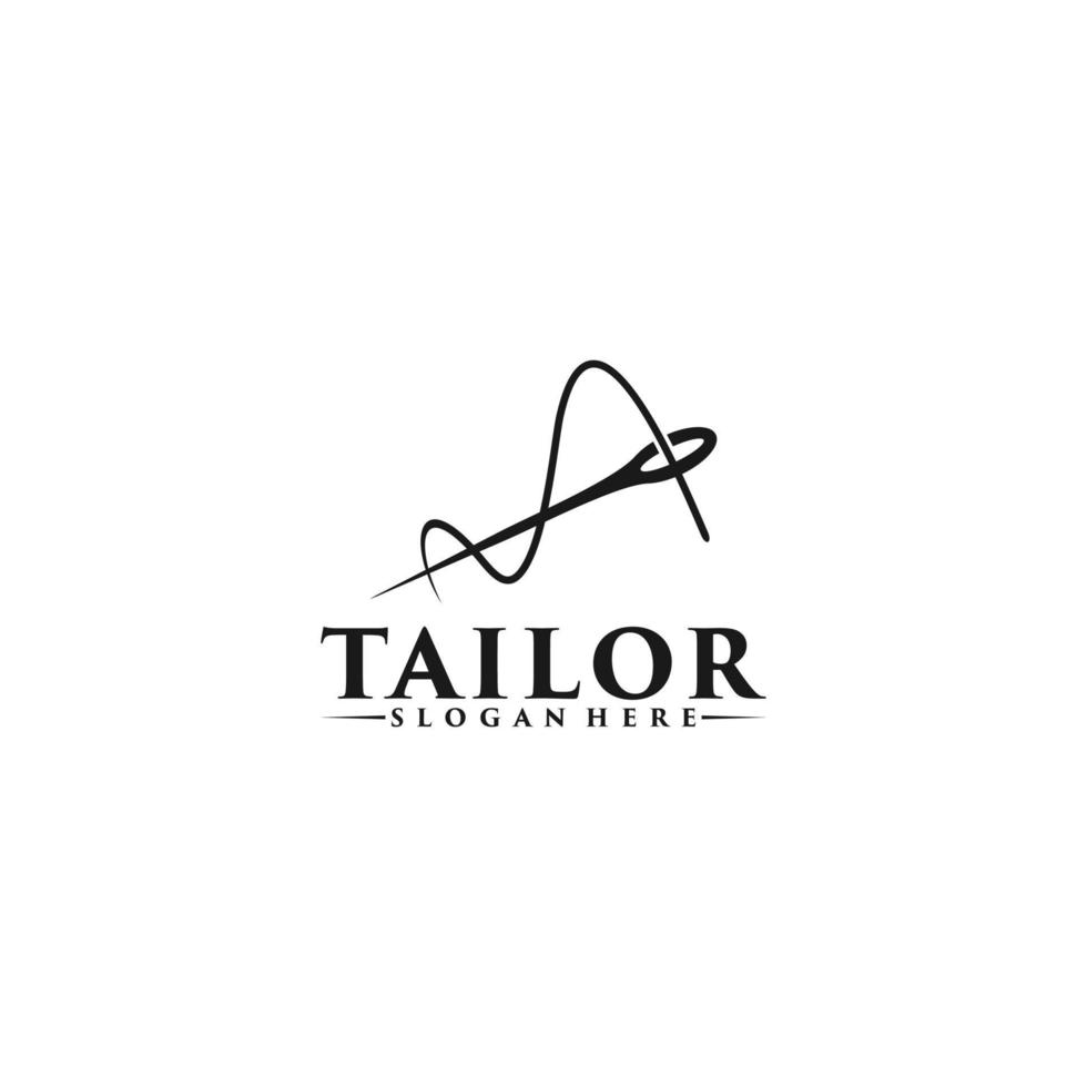 tailor logo template in white background vector