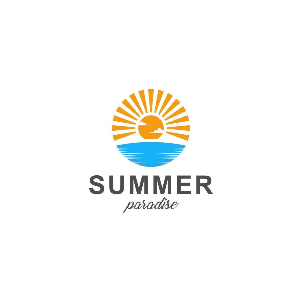 summer logo template vector, in white background vector