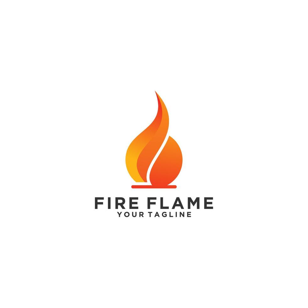 logotipo de fuego único y fácilmente reconocible sobre un fondo blanco vector