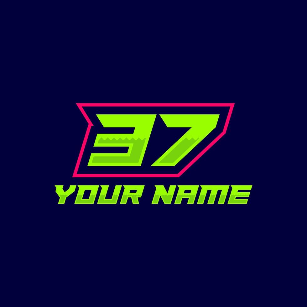 logotipo numérico con líneas de alta velocidad. tipografía de estilo deportivo vectorial, club deportivo. vector