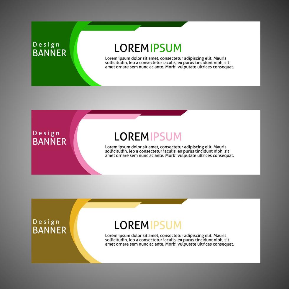 plantilla de banner web de diseño abstracto vectorial. diseño de encabezado de elementos de diseño web. plantilla de banner web geométrico abstracto sobre fondo gris.banner moderno. vector